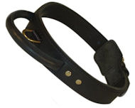 Latigo Leather Agitation Dog Collar With Handle for Dalmatian