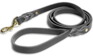 Dalmatian Leather Dog Leash Double Braided 3/4 Inch