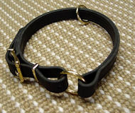 Adjustable Leather Slip Collar w/h solid BRASS Hardware dalmatia