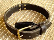 Two ply leather agitation dog collar- Dalmatian